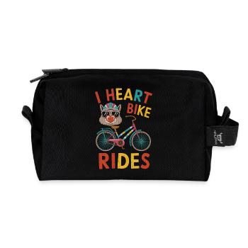 Herz Radfahren Illustration - Recycelte Kulturtasche - Schwarz - Vorne