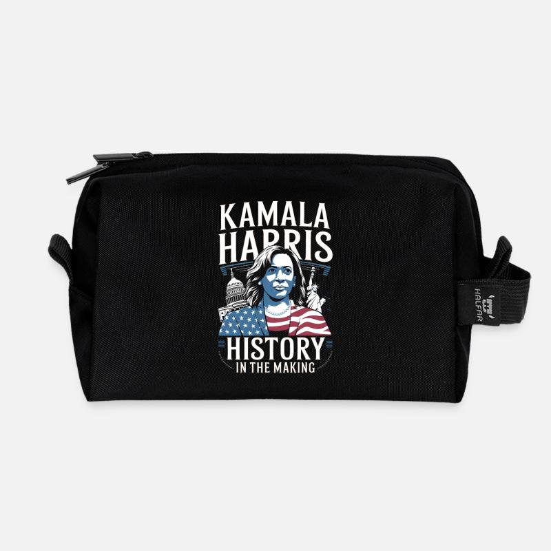 Kamala Harris wird Geschichte schreiben - Recycelte Kulturtasche - Schwarz
