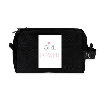 Girl Power Simple Typography - Recycled Toiletry Zip Bag - black - Front