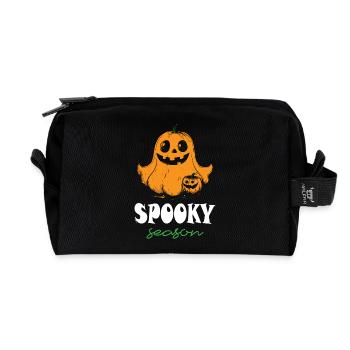 Saison effrayante Halloween - Trousse de toilette en tissu recyclé - noir - Devant