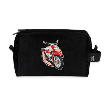 Star (red) // Illustration - Recycled Toiletry Zip Bag - black - Front
