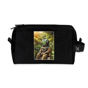 Poisson en combinaison de plongée - Trousse de toilette en tissu recyclé - noir - Devant