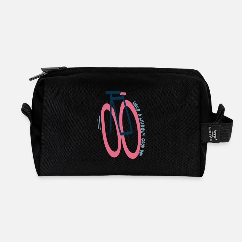 have a wheely good day pink - Recycled Toiletry Zip Bag - black