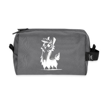 Baby Lama Kinder Cartoon Bleistiftskizze - Recycelte Kulturtasche - Anthrazit - Vorne
