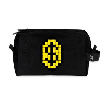 Rigged Poker - Pixel Art - RPG - Gold - Recycled Toiletry Zip Bag - black - Front