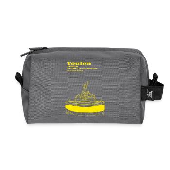 Toulon and its fountain - Recycled Toiletry Zip Bag - anthracite - Front