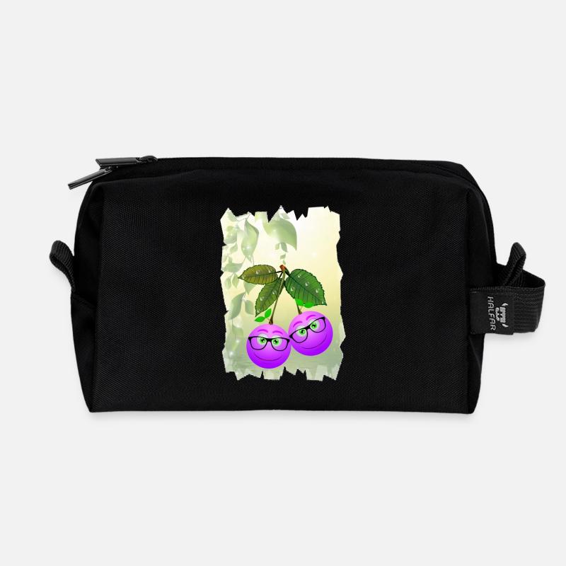Brillenbeeren - Recycelte Kulturtasche - Schwarz