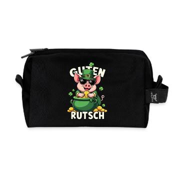 Guten Rutsch Silvester Neujahr Glücksschwein - Recycelte Kulturtasche - Schwarz - Vorne