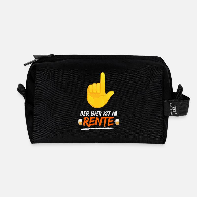 DER HIER IST IN RENTE - Recycelte Kulturtasche - Schwarz