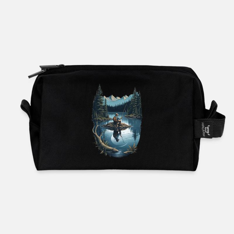Mottoshirt - Männerhobby - Angeln - Recycelte Kulturtasche - Schwarz