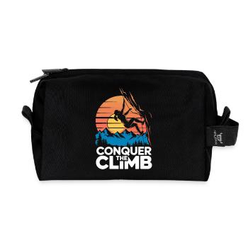 Conquer The Climb - Recycelte Kulturtasche - Schwarz - Vorne