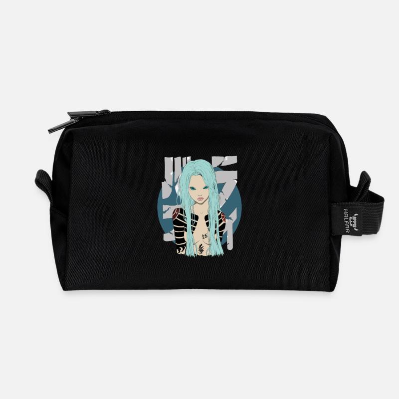 Blue - Recycelte Kulturtasche - Schwarz