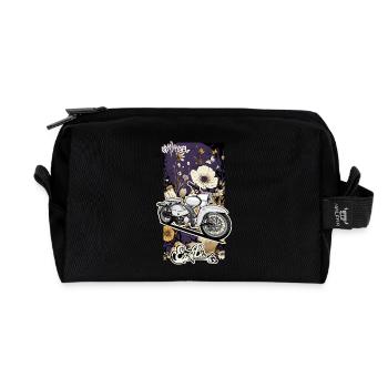 Star (white) // Illustration - Recycled Toiletry Zip Bag - black - Front