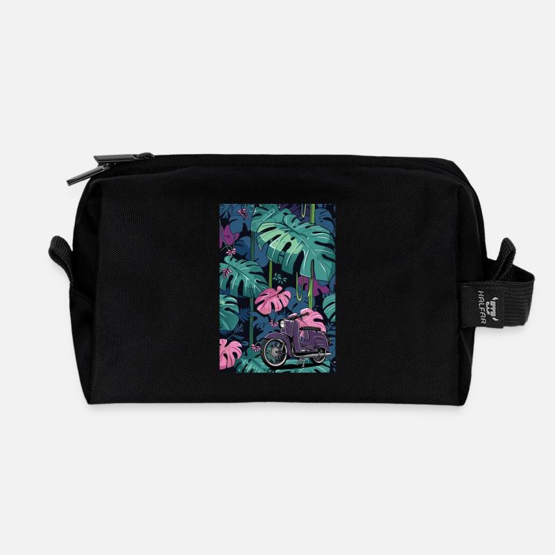 Schwalbe (lila) // Illustration - Recycelte Kulturtasche - Schwarz