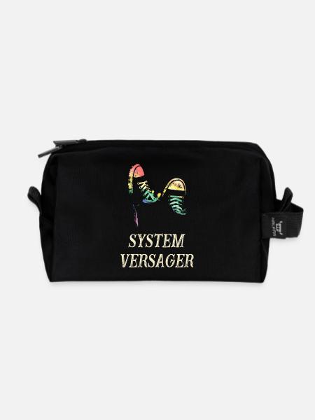 System versager - Recycelte Kulturtasche - Schwarz