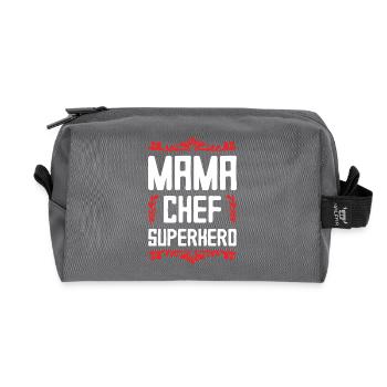 Maman Patron Super-héroïne Maman - Trousse de toilette en tissu recyclé - anthracite - Devant