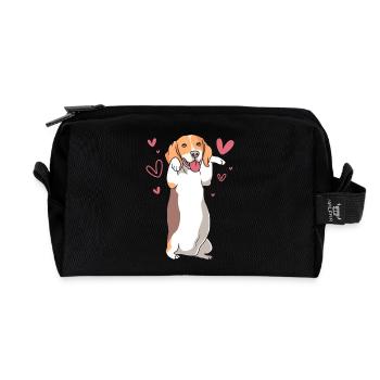 Beagle Maman Maman Chien Maman - Trousse de toilette en tissu recyclé - noir - Devant