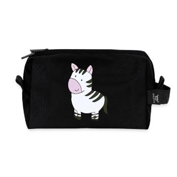 zebra rosa - Recycelte Kulturtasche - Schwarz - Vorne