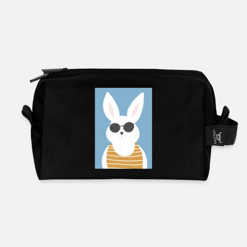 Summer bunny vintage - Recycelte Kulturtasche - Schwarz