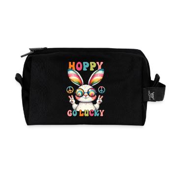 Pâques Pâques Lapin Veille de Pâques Dimanche de Pâques Oeuf de Pâques Printemps - Trousse de toilette en tissu recyclé - noir - Devant