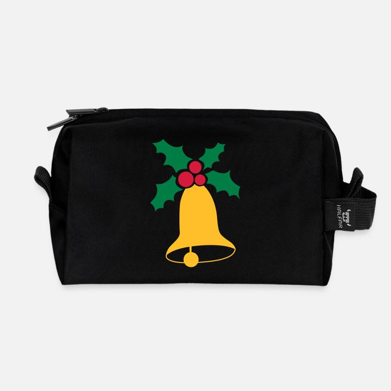 Weihnachtsglocken - Recycelte Kulturtasche - Schwarz