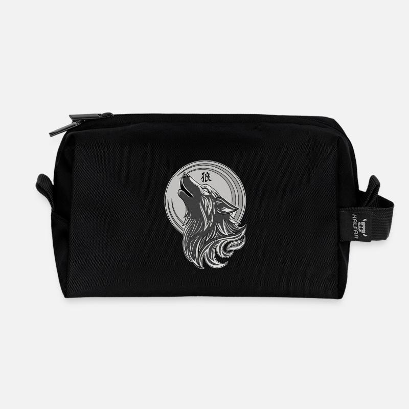 Tribal Wolf - Recycelte Kulturtasche - Schwarz