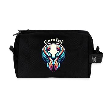Tweeling Gemini - Recycled Toiletry Zip Bag - black - Front