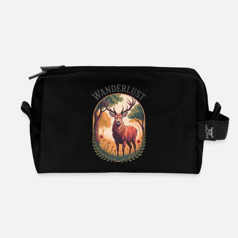 Wanderlust - Recycled Toiletry Zip Bag - black
