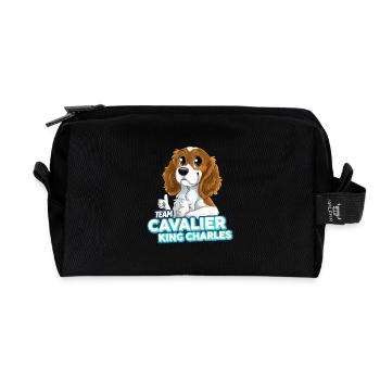TEAM Cavalier King Charles - White & Tan - Recycled Toiletry Zip Bag - black - Front