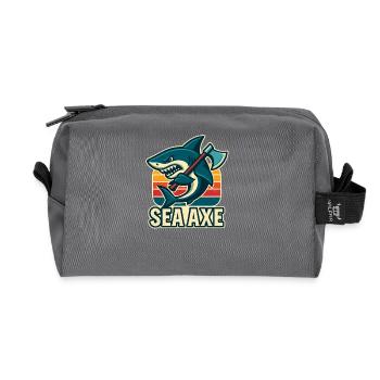 shark sea axe design - Recycled Toiletry Zip Bag - anthracite - Front