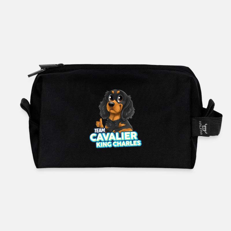 TEAM Cavalier King Charles - Black & Tan - Recycled Toiletry Zip Bag - black