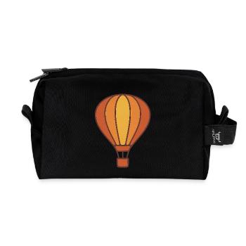 Rise & Float – Retro Hot Air Escape - Recycelte Kulturtasche - Schwarz - Vorne
