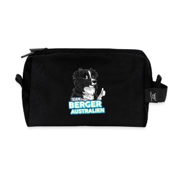 TEAM Australian Shepherd Hund - Schwarz - Recycelte Kulturtasche - Schwarz - Vorne
