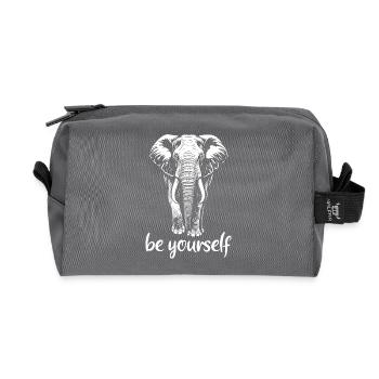 Elefant - Be yourself - Stoßzahn - Elfenbein - Recycelte Kulturtasche - Anthrazit - Vorne