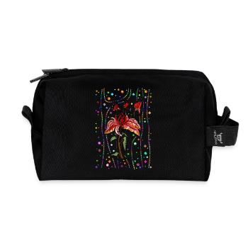 Blumen - Recycelte Kulturtasche - Schwarz - Vorne