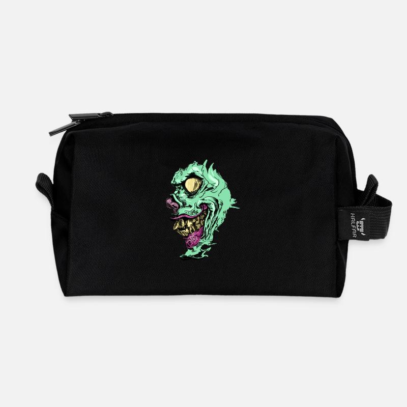 Zombie Face - Recycelte Kulturtasche - Schwarz