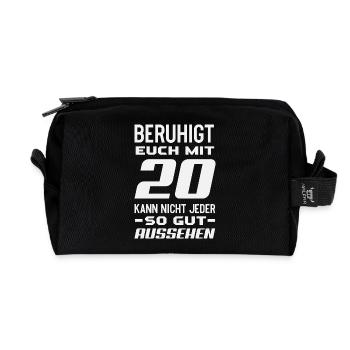 Funny 20th Birthday Gift - Recycled Toiletry Zip Bag - black - Front