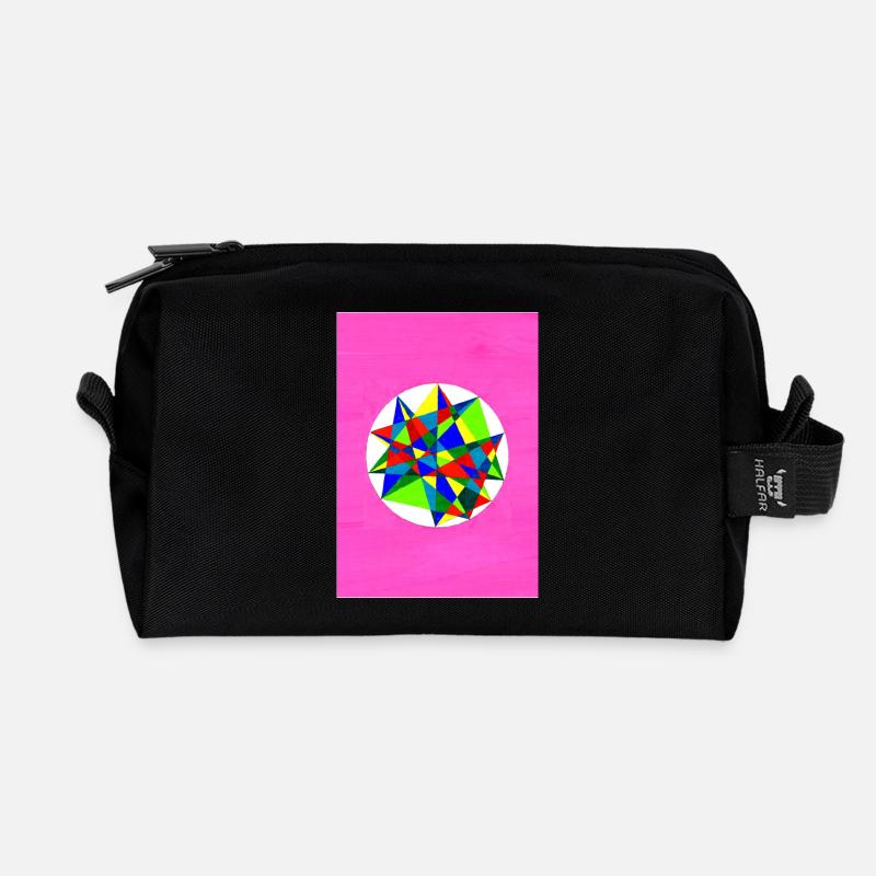 Colorful Mandala! - Recycelte Kulturtasche - Schwarz