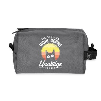 They probably like to ask unnecessary questions - Recycled Toiletry Zip Bag - anthracite - Front