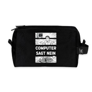 Computer sagt Nein Retro Humor - Recycelte Kulturtasche - Schwarz - Vorne