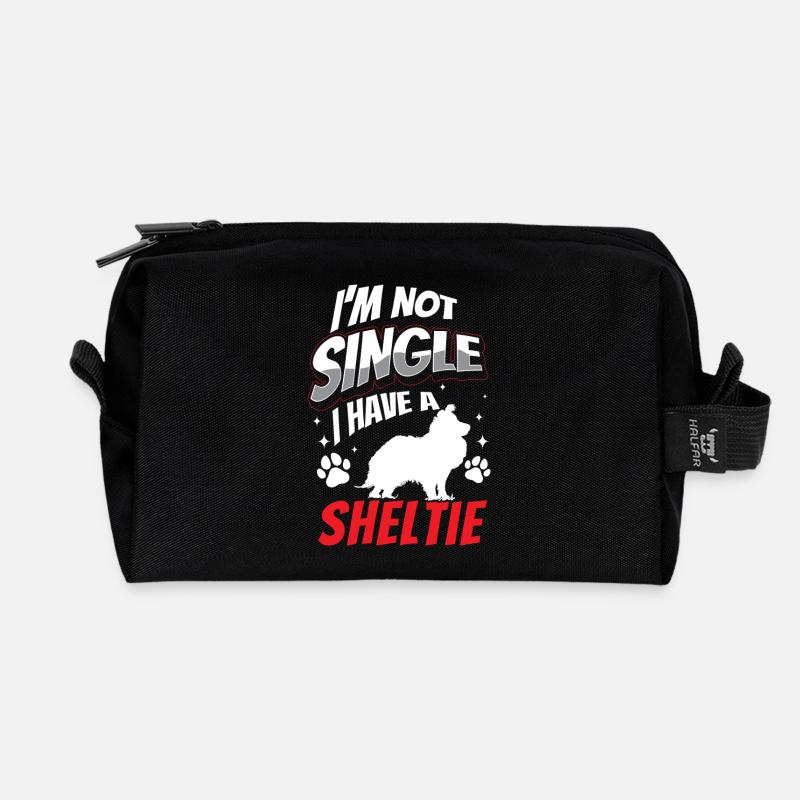Sheltie nicht single Shetland Sheepdog - Recycelte Kulturtasche - Schwarz