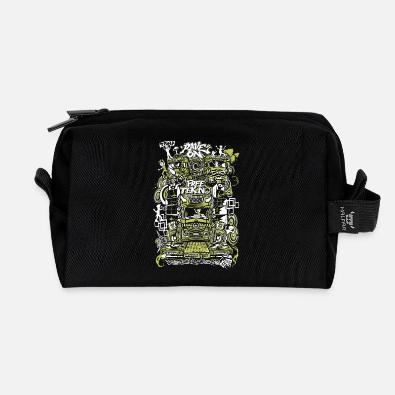 Rave on free TEKNO - Recycled Toiletry Zip Bag - black