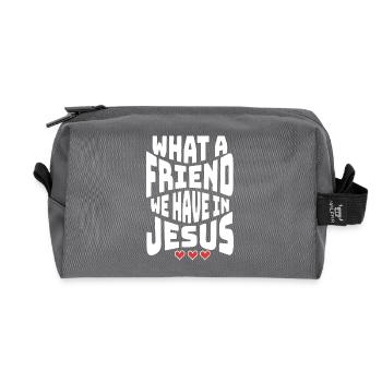 What A Friend We Have In Jesus Glaube Hoffnung - Recycelte Kulturtasche - Anthrazit - Vorne