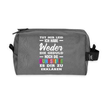 Weder Geduld noch Buntstifte – Sarkasmus - Recycelte Kulturtasche - Anthrazit - Vorne