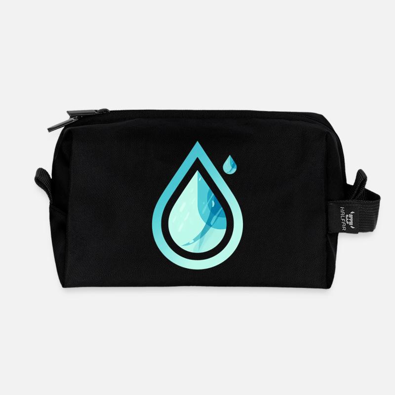 Pure Drop – Modernes Wasser - Recycelte Kulturtasche - Schwarz
