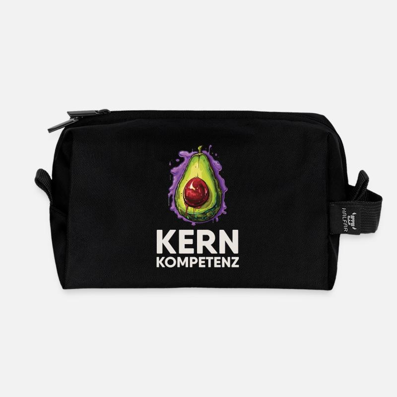 Avocado Kernkompetenz Humor - Recycelte Kulturtasche - Schwarz