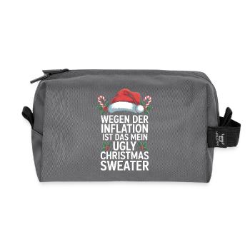 Blague sur l’inflation : Pull de Noël moche - Trousse de toilette en tissu recyclé - anthracite - Devant