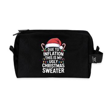 Inflation Ugly Christmas Sweater - Recycled Toiletry Zip Bag - black - Front