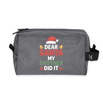 Dear Santa My Brother Did It - Recycled Toiletry Zip Bag - anthracite - Front