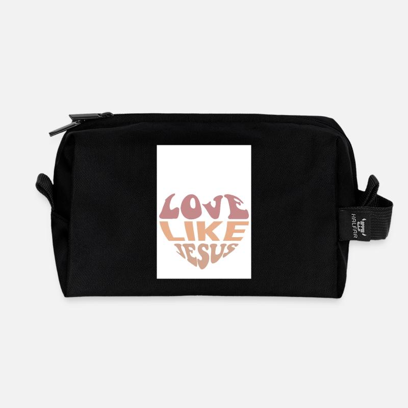 Liebe wie Jesus - Recycelte Kulturtasche - Schwarz